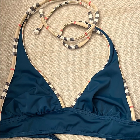 Burberry Size Medium Stylish Blue Bikini Top